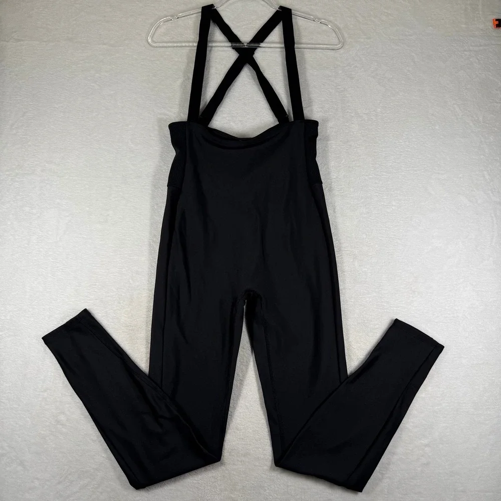 Alo Yoga Womens Black High-Waist Airlift Ski Bib Leggings Size L